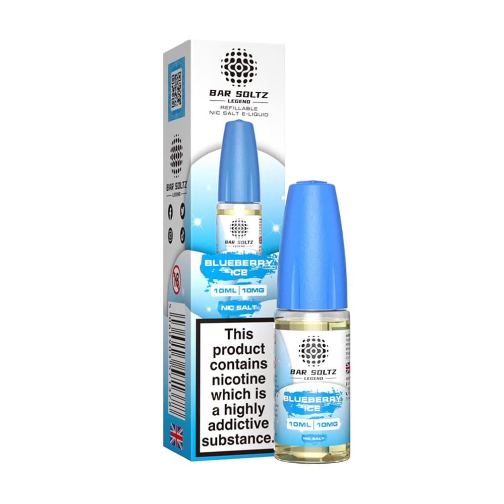 Bar Soltz Legend Blueberry Ice 10ml Nic Salt E Liquid (Pack Of 10)