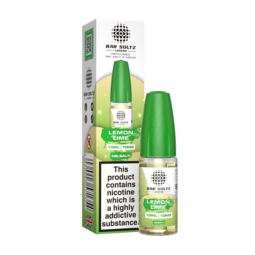 Bar Soltz Legend Lemon Lime 10ml Nic Salt E Liquid (Pack Of 10)