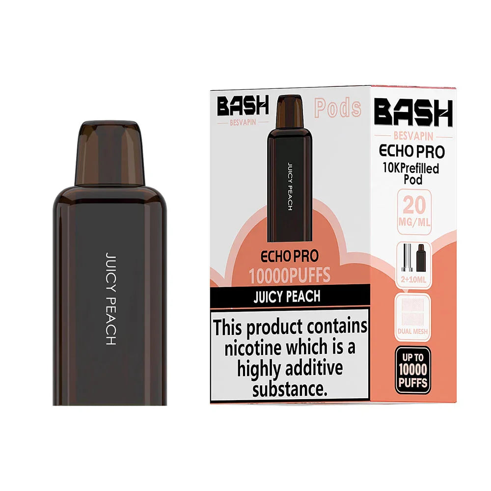 Bash Vape Echo Pro 10K Prefilled Pods Juicy Peach