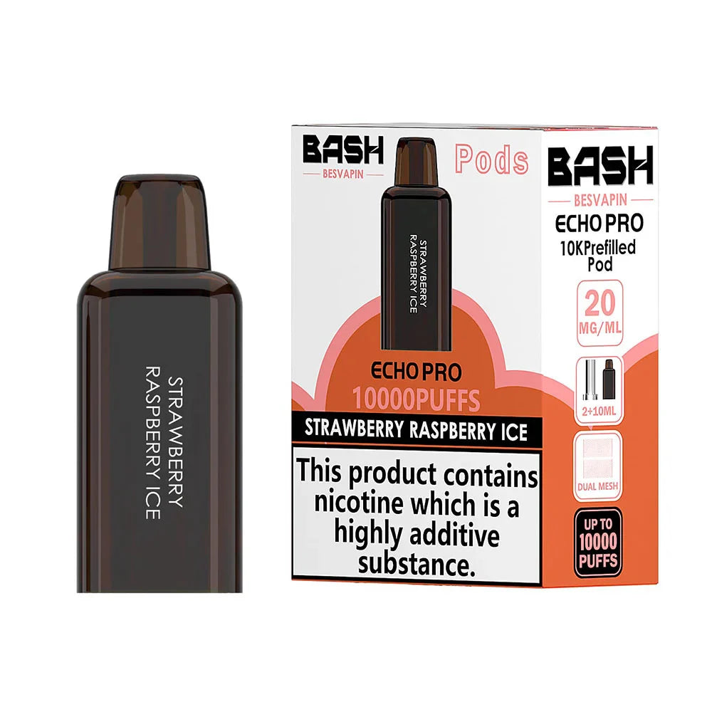 Strawberry Raspberry Ice Bash Vape Echo Pro 10K Prefilled Pods