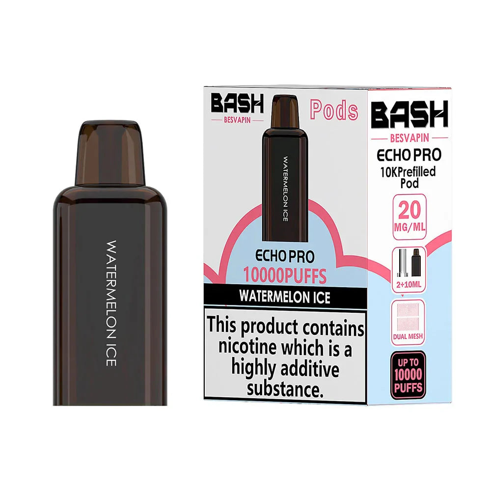 Watermelon Ice Bash Vape Echo Pro 10K Prefilled Pods