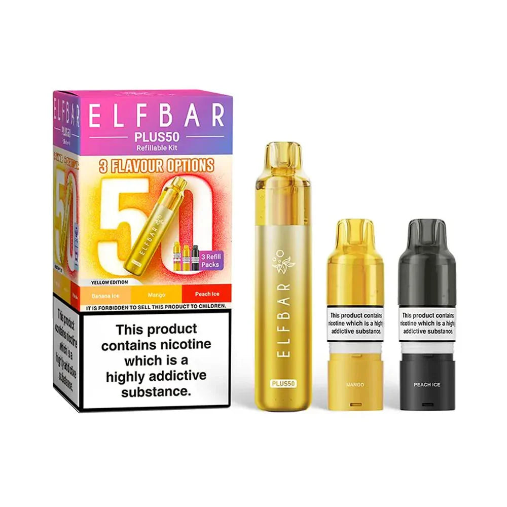 Elf Bar Plus 50 Refillable Pod Kit - Yellow Edition
