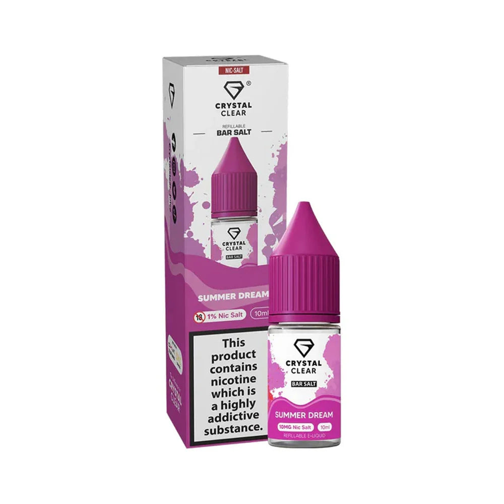 Crystal Clear Bar 10ml Nic Salt E Liquid - Summer Dream