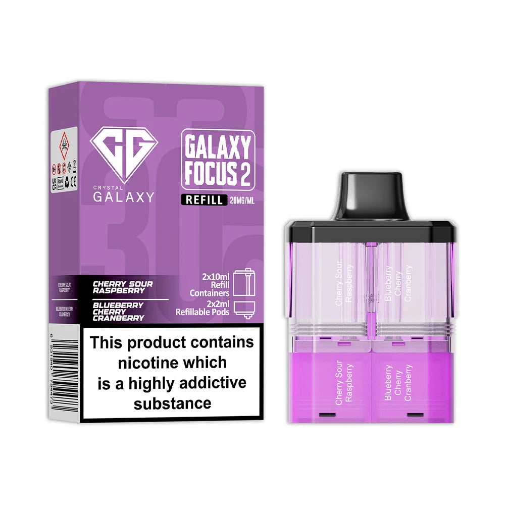 Crystal Galaxy Focus 2 30K Prefilled Pod - Cherry Sour Raspberry / Blueberry Cherry Cranberry