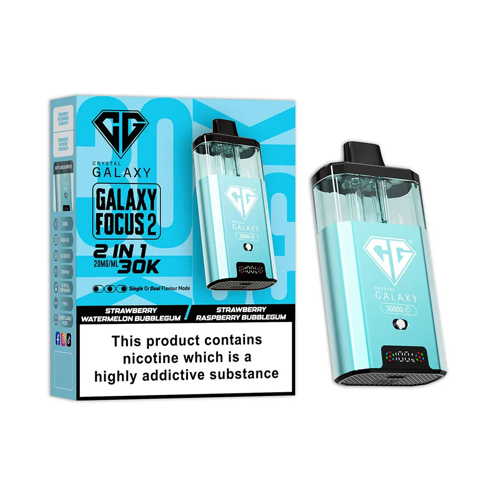 Crystal Galaxy Focus 2 30K Prefilled Pod Kit - Strawberry Watermelon Bubblegum / Strawberry Raspberry Bubblegum