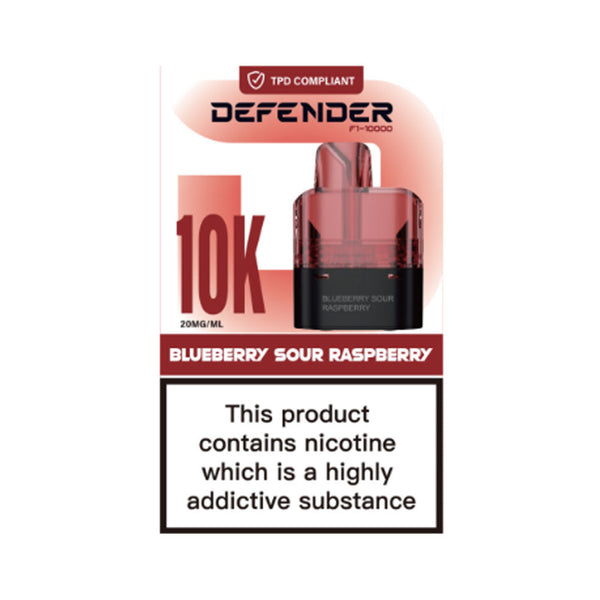Defender F1-10000 Prefilled Pods - Blueberry Sour Raspberry