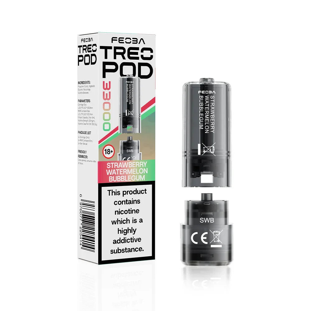 Feoba TREO 33K Prefilled Pods - Strawberry Watermelon Bubblegum