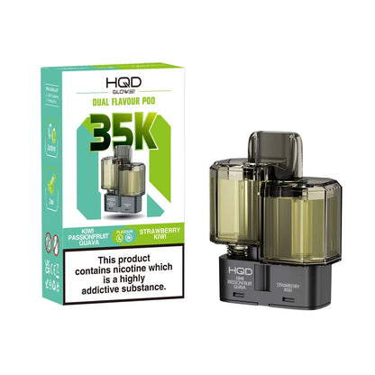 HQD Glow Air 35K 2-in-1 Prefilled Pods - Kiwi Passionfruit Guava / Strawberry Kiwi