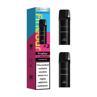 Hayati Finebar 1000 Puffs Prefilled Pods (Pack of 2) - Blue Razz GB