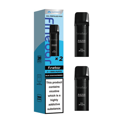 Hayati Finebar 1000 Puffs Prefilled Pods (Pack of 2) - Blue Sour Raspberry