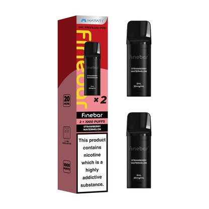 Hayati Finebar 1000 Puffs Prefilled Pods (Pack of 2) - Strawberry Watermelon