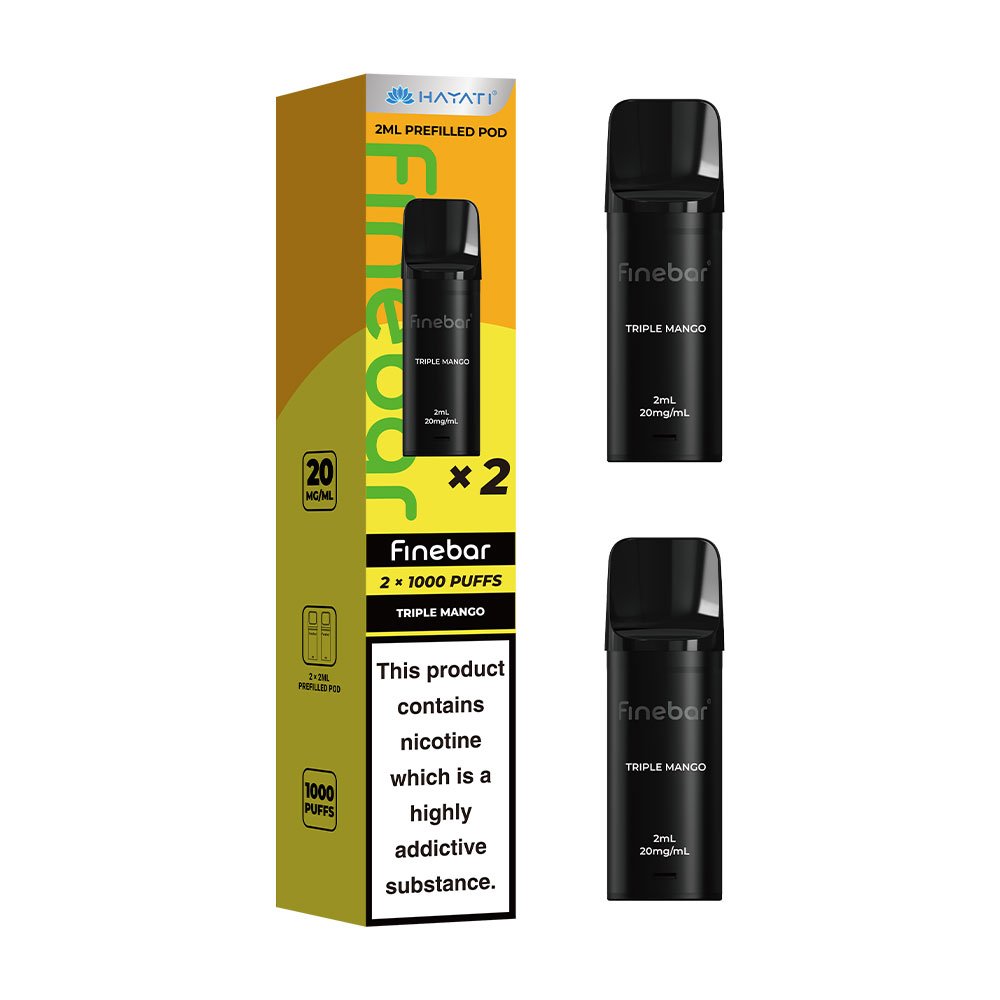 Hayati Finebar 1000 Puffs Prefilled Pods (Pack of 2) - Triple Mango