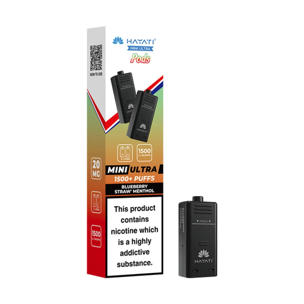 Hayati Ultra Mini 1500 Prefilled Pods - Blueberry Straw Menthol