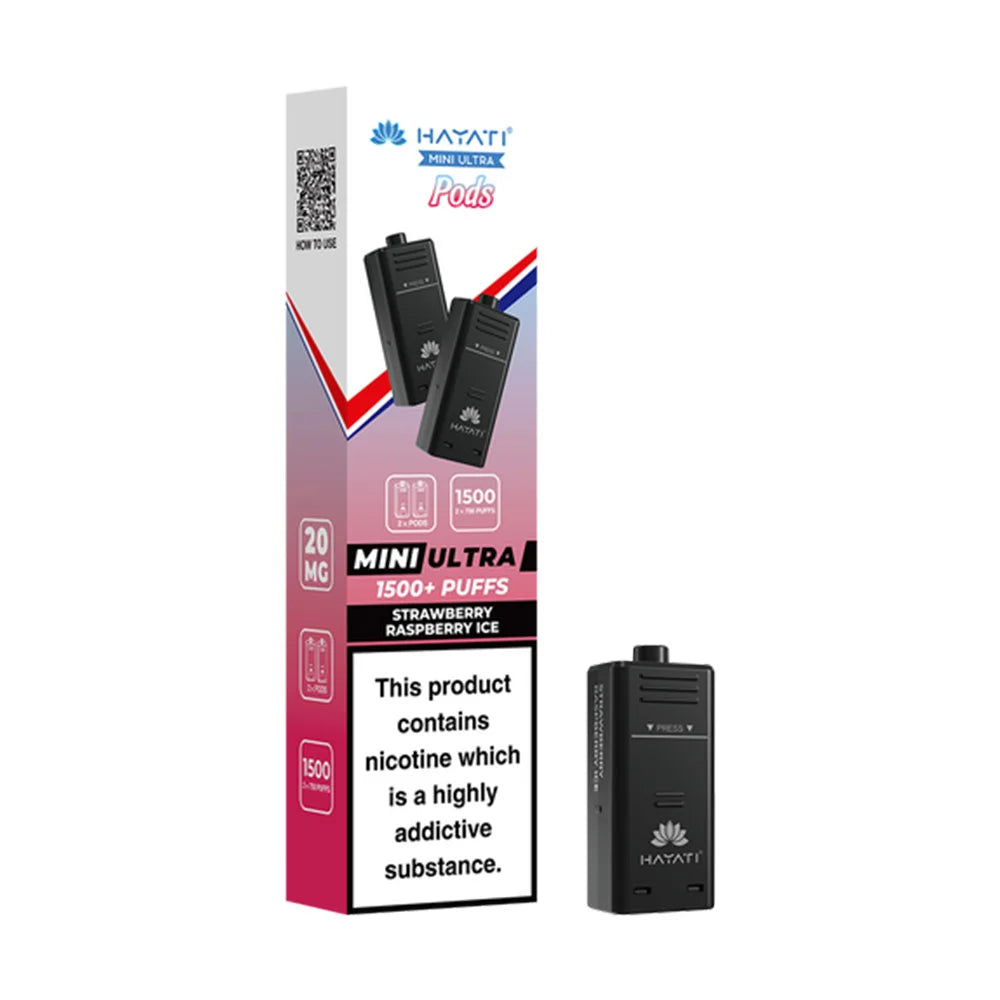 Hayati Ultra Mini 1500 Prefilled Pods - Strawberry Raspberry Ice