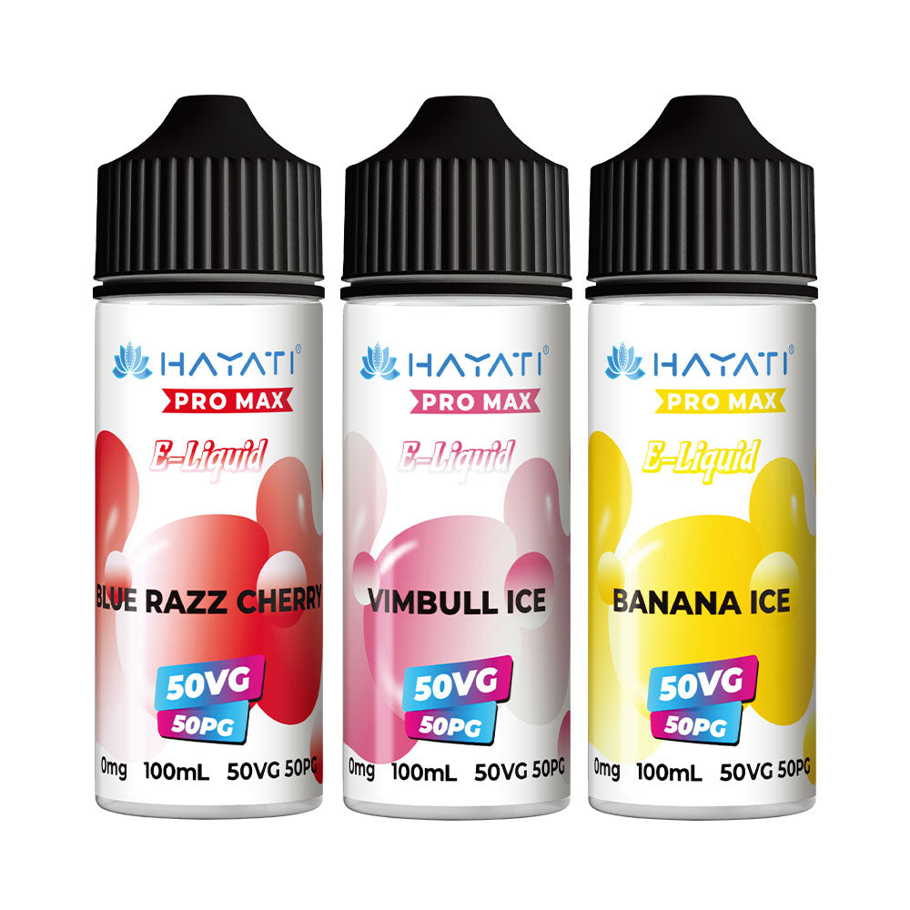 Hayati Pro Max 100ml Shortfill – Multi-Flavour (50/50 VG/PG)