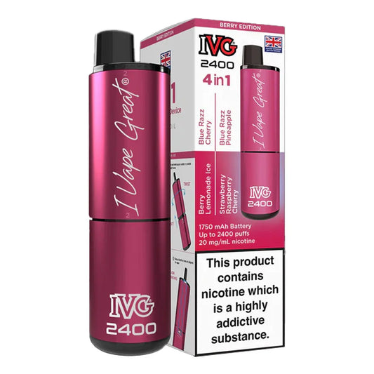 IVG 2400 4 in 1 Rechargeable Prefilled Pod Kit - Berry Edition