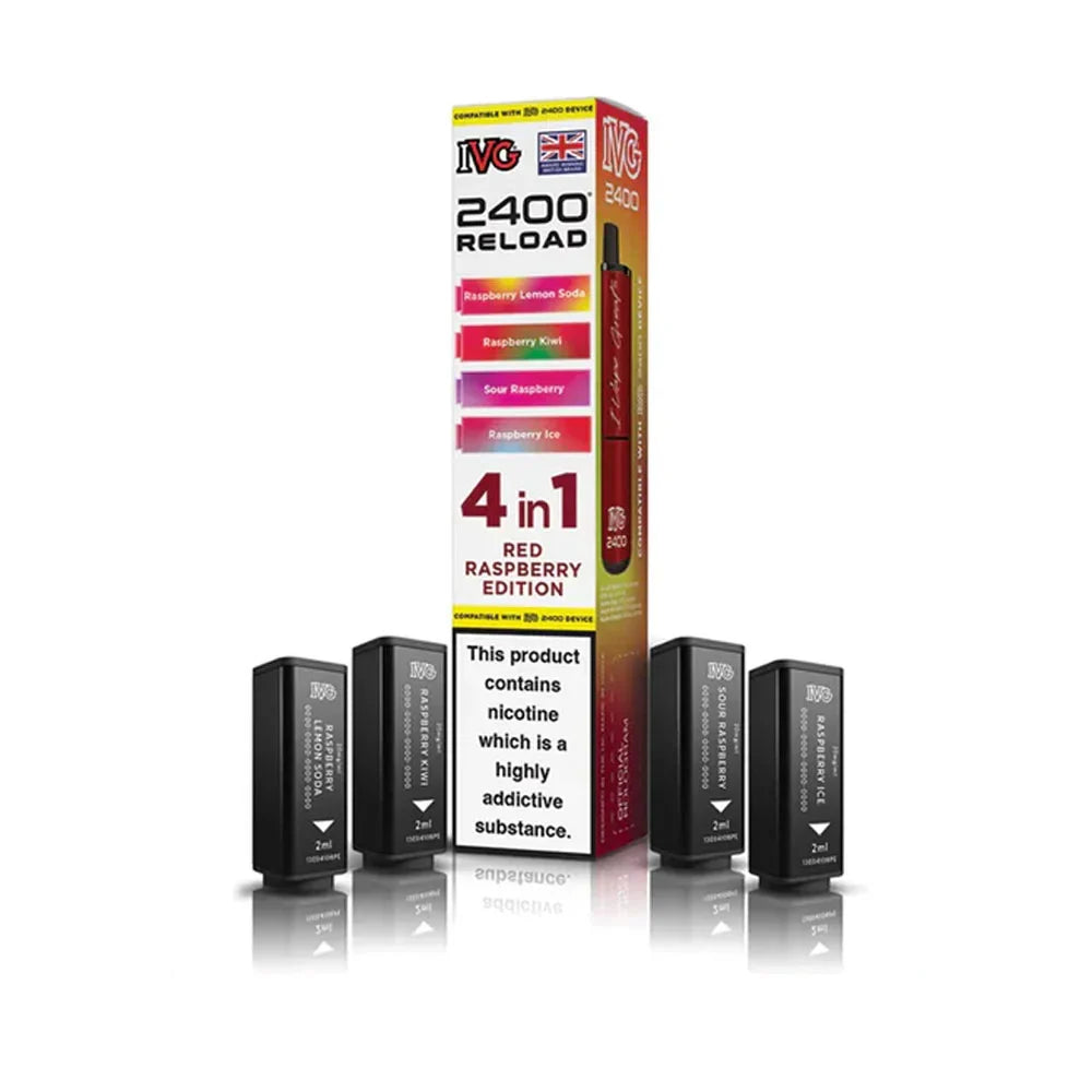 IVG 2400 Reload 4 in 1 Prefilled Pods - Red Raspberry Edition
