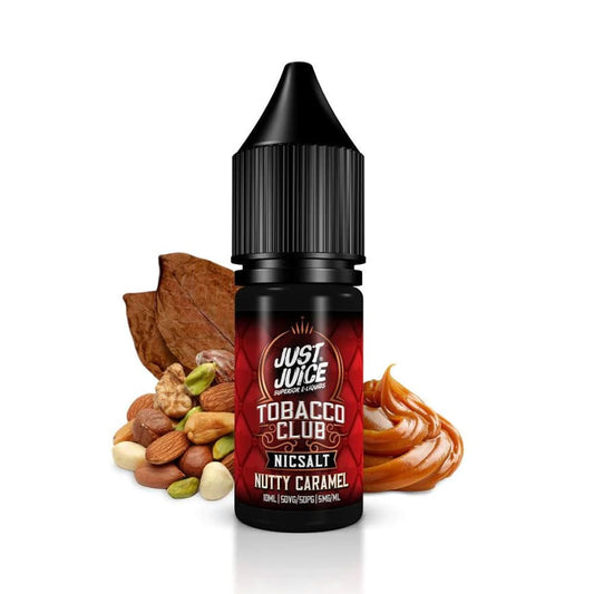 Just Juice Tobacco Club Nutty Caramel 10ml Nic Salt E Liquid