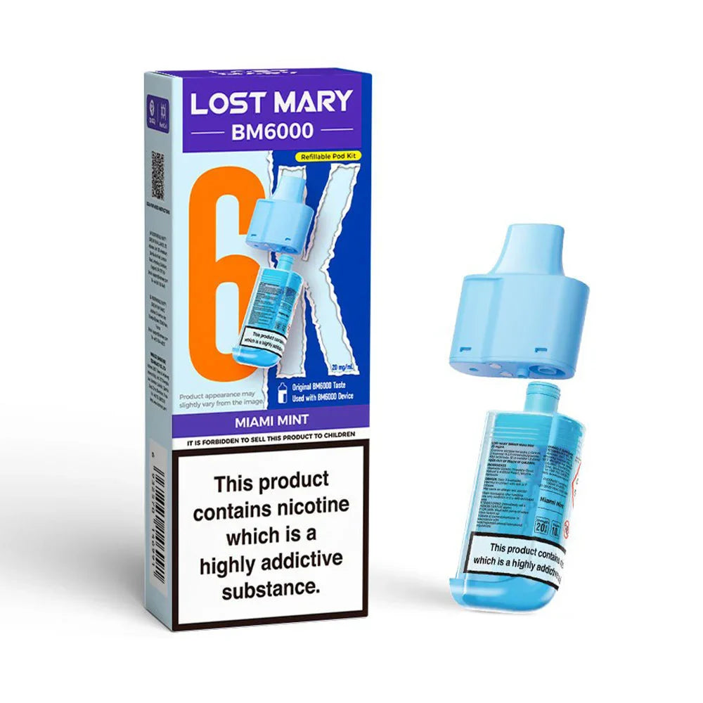 Lost Mary BM6000 Refillable Pod - Miami Mint