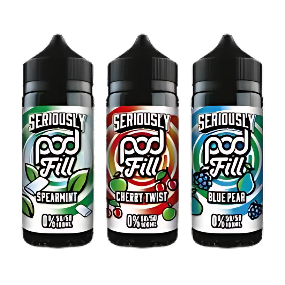 Seriously Pod Fill 100ml Shortfill E-Liquid by Doozy – Multi-Flavour (50/50 VG/PG)