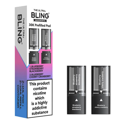 The Bling Ultra Plus 30K Prefilled Pods - Blueberry Strawberry Blackberry / Blueberry Cherry Cranberry