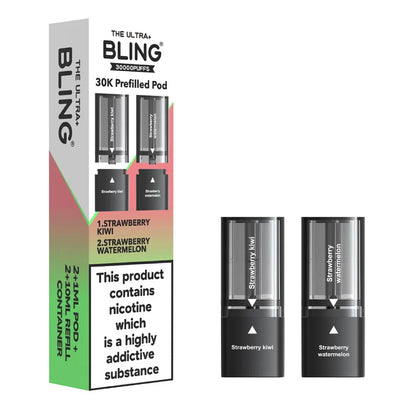 The Bling Ultra Plus 30K Prefilled Pods - Strawberry Kiwi / Strawberry Watermelon
