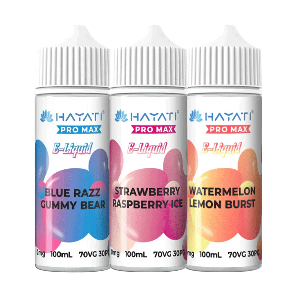 Hayati Pro Max 100ml Shortfill E-Liquid – Multi-Flavour (70/30 VG/PG)