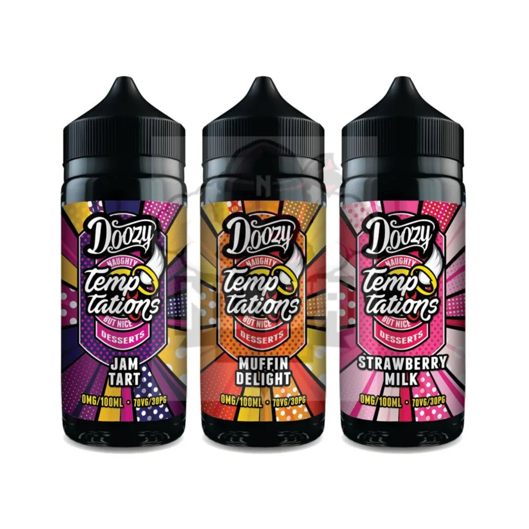 Doozy Vape Temptations 100ml Shortfill – Multi-Flavour Variation (70/30 VG/PG)
