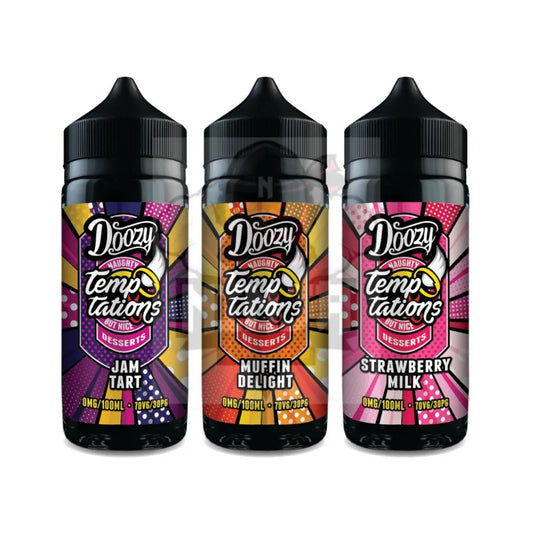 Doozy Vape Temptations 100ml Shortfill – Multi-Flavour Variation (70/30 VG/PG)